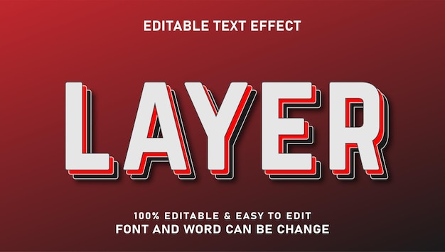 Layered text effects with a modern 3d style that can be edited
