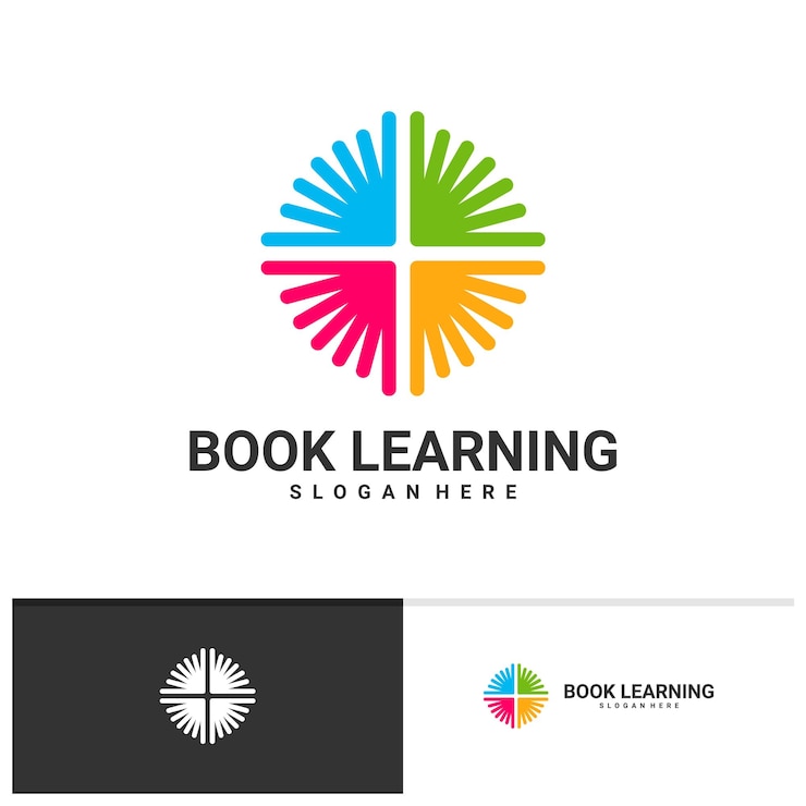 Vektor learning book logo vektorová šablona, kreativní koncepty designu loga book