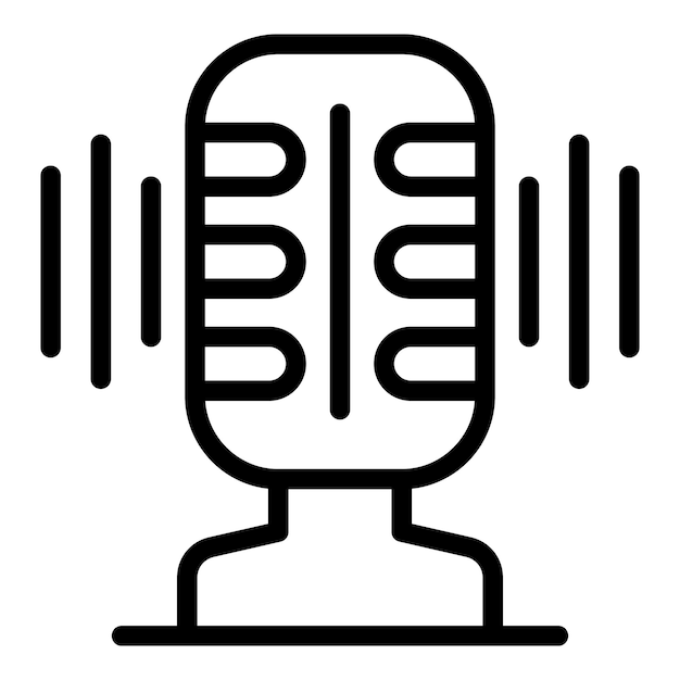 Learning microphone icon outline vector Child education Classroom learn