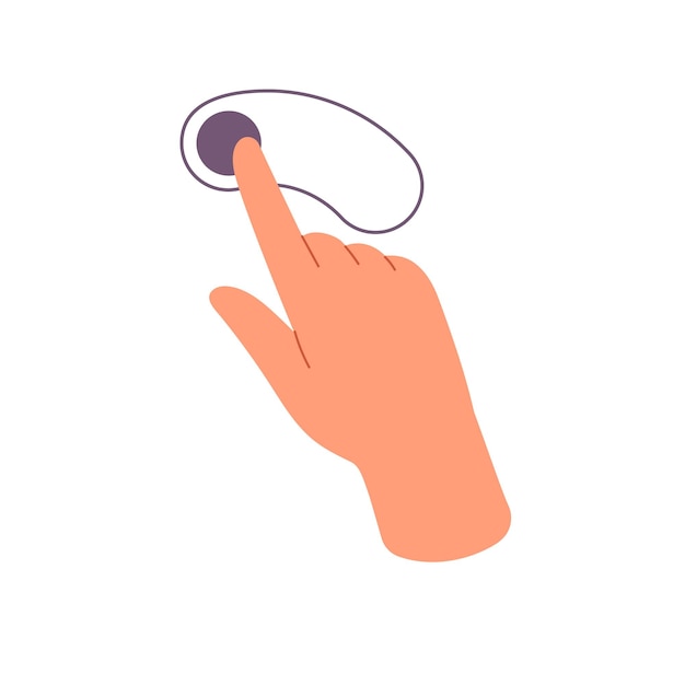 Left rotate for touchscreen control Index finger slides on touch screen for turn spin Hand gesture for sensor devices smartphone interface Flat isolated vector illustration on white background