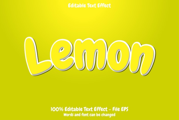 lemon text effect word and font can be changed