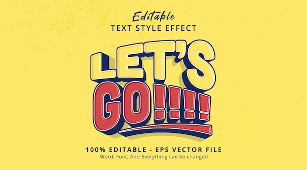 Lets GO Editable Text Effect 3d Cartoon Headline Style