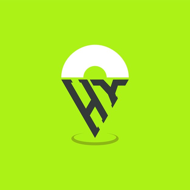 Letter HY Location Logo Design Modern Initials HY Pinpoint Logo for Navigation Map Apps and Location Based Businesses