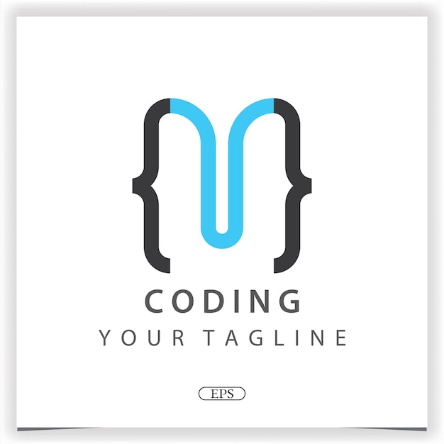 Letter m coding or programmer logo premium elegant template vector eps 10