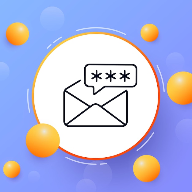Letter with password line icon Secret chat private data confidential information email message protect personal correspondence communication Privacy concept Vector line icon for Business