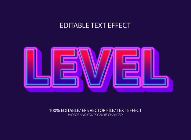 level 3d editable text effect 3d bold text effect