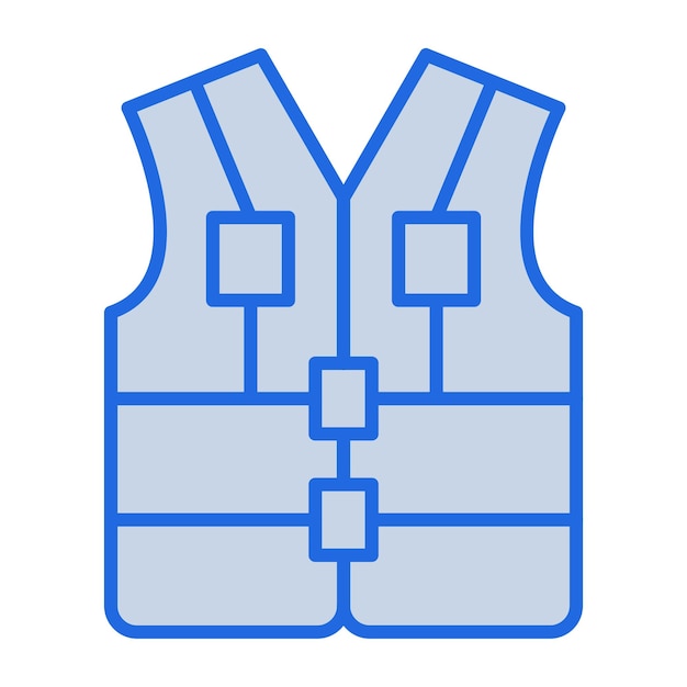 Life Vest Blue Tone Illustration