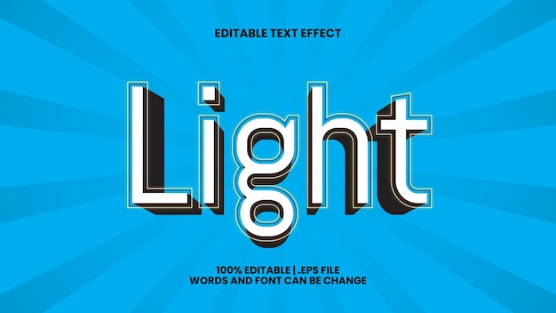 Light 3D Editable Text Effect With Modern And Minimalist Style