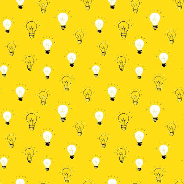 Light bulb Seamless Pattern Vector Illustration