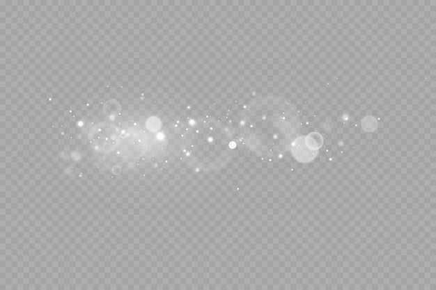 Light effect Background of sparkling particles Glittering elements on a transparent background