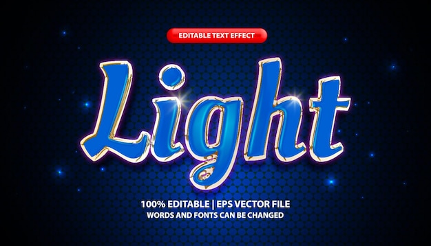 light text, editable text effect template, blue neon light effect, futuristic glowing text style