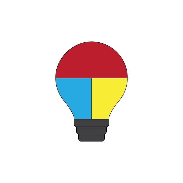 Lightbulb partition icon vector illustration on white background