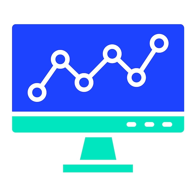 Line chart Vector Icon Design Illustration