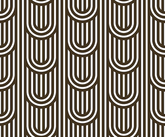 linear seamless background with twisted lines, vector abstract geometric pattern, stripy weaving, optical maze, web network. black and white design.