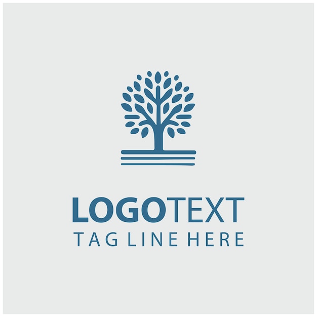 linear tree logo vector illustrations
