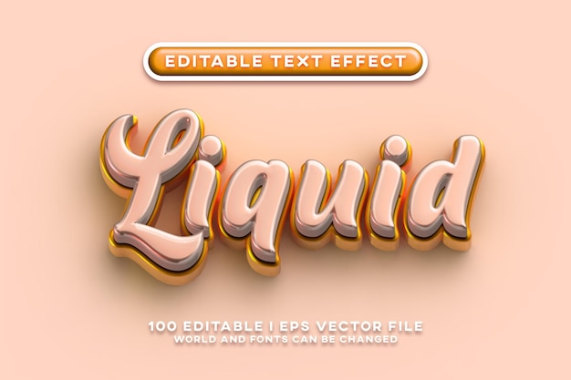 Liquid 3D Editable Text Effect Design