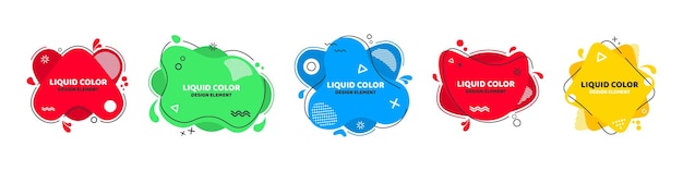 liquid color set of abstract modern graphic elements