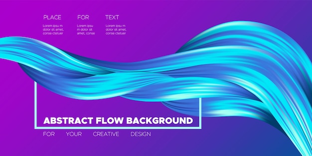 Liquid curved shapes abstract flow background design
