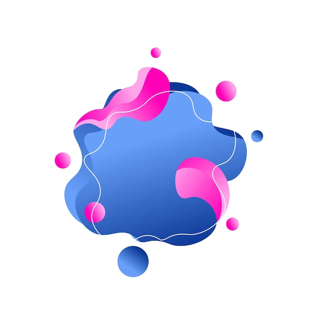 liquid fluid blue and pink element vector design