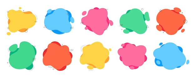 Liquid shape element Liquid shape set Organic forms Vector