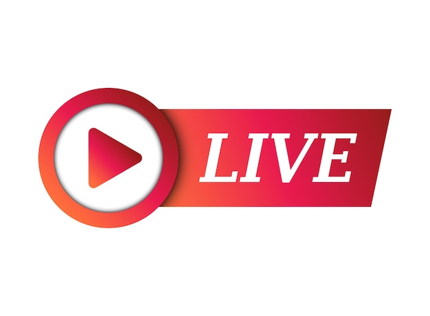 Live stream button icon in flat style Webinar vector illustration on isolated background Streaming sign business concept