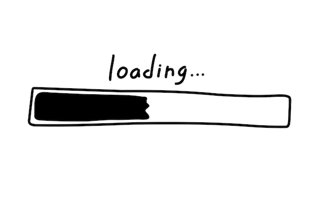 loading bar in sketch doodle style. hand drawn load process. doodle loading bar. loading website