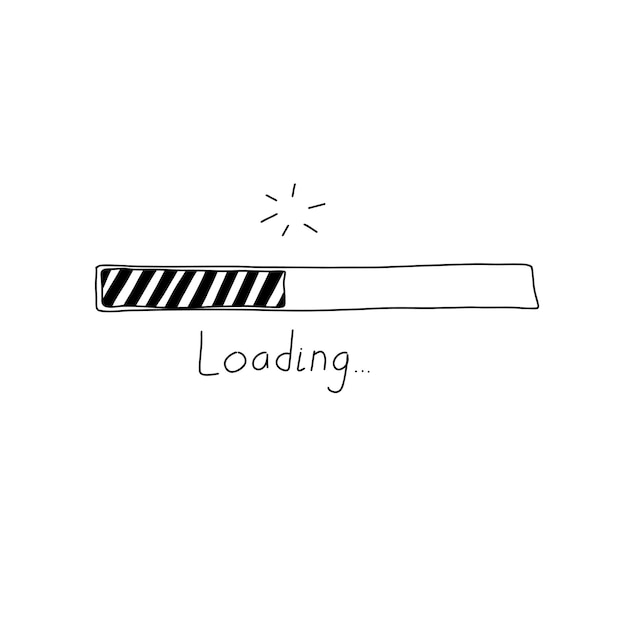 loading bar in sketch style. hand drawn loading process. doodle load bar. loading the website.