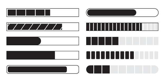 loading bar indicator progress black and white