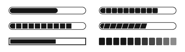loading icon set loading bar symbol vector