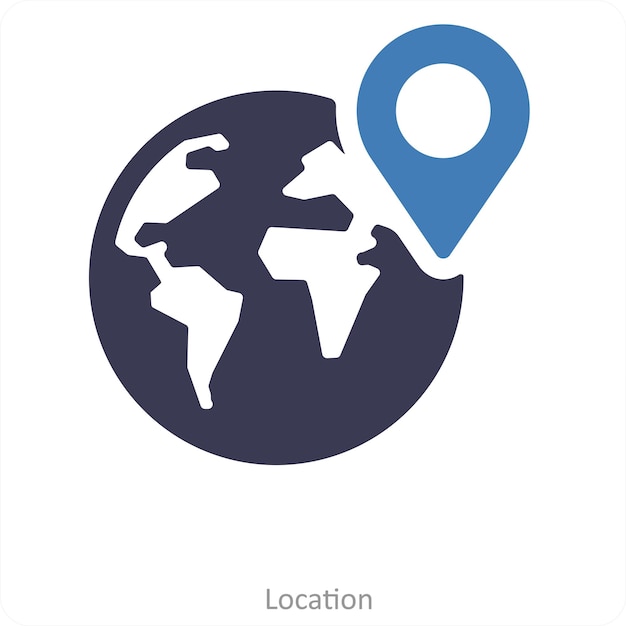 location and map pin icon concept