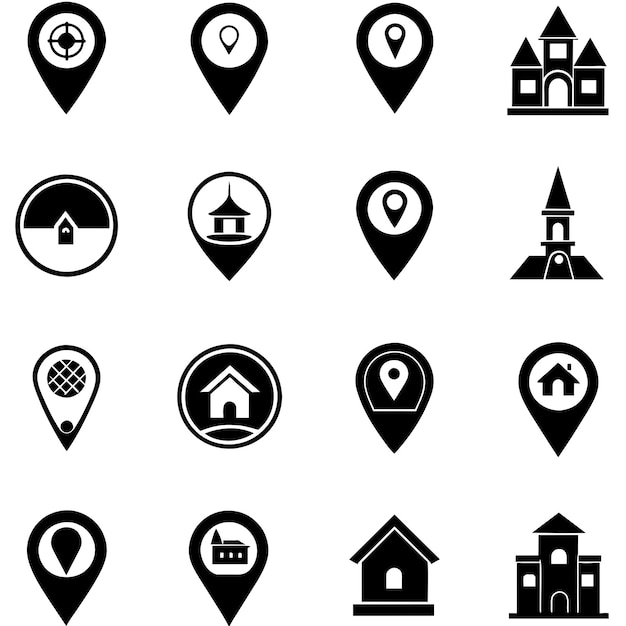 location icons set navigation icons map pointer icons location symbols vector illustration