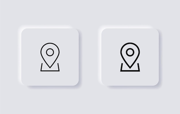 Location pin icon logo map pointer icon symbol sign outline line icons user interface ui signs