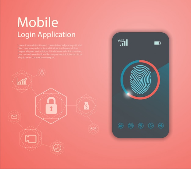 login application with fingerprint form window.