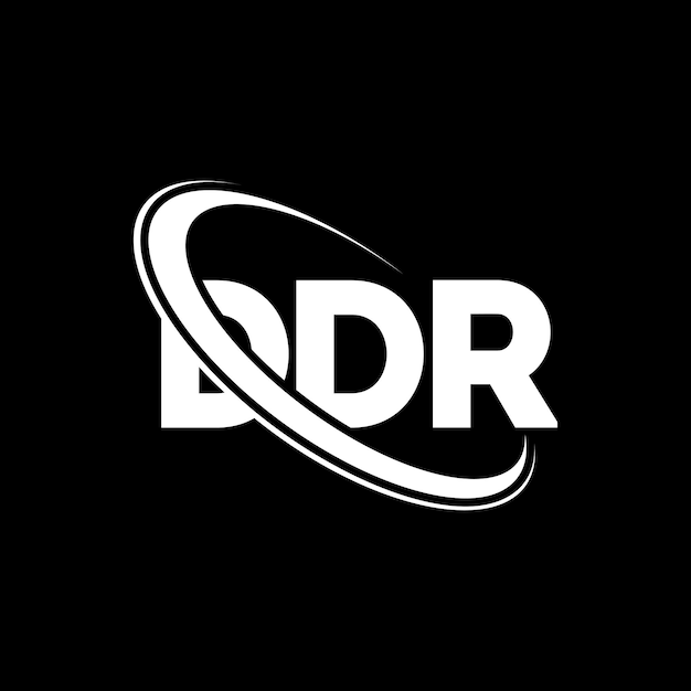Logo DDR, písmeno DDR, návrh loga písmene DDR, iniciály loga DDR spojené s kruhem a velkým monogramem, typografie DDR pro technologické firmy a značky nemovitostí