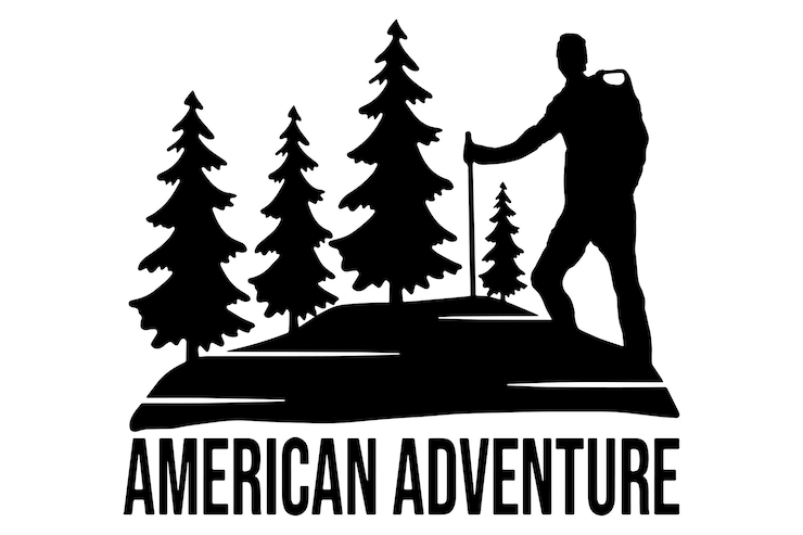 Vektor logo hiking american adventure