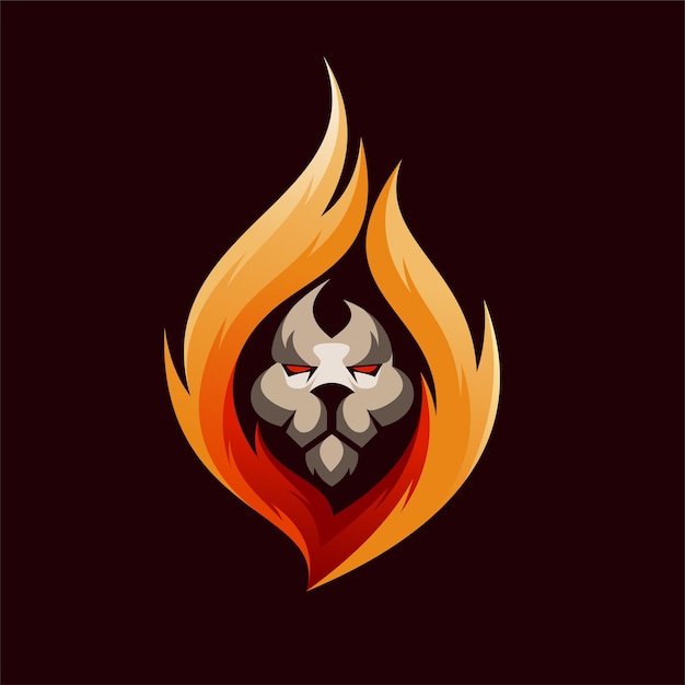 Logo lva s konceptem ohně