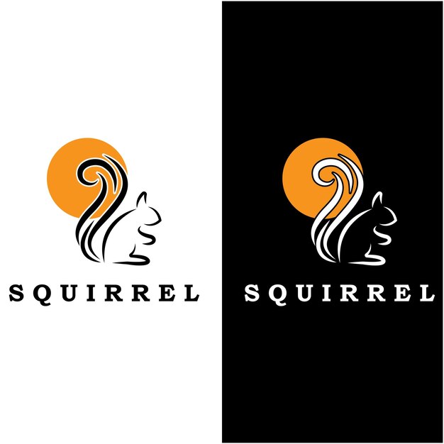 Logo veverky a vektor s designem sloganu