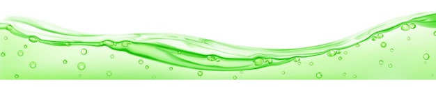 Long translucent water wave with air bubbles in green colors isolated on white background Transparency only in vector file