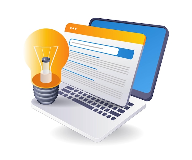 looking for inspiration for ideas on internet search engines infographic accounts 3d flat isometric illustrations