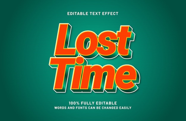 lost time editable text effect in time and travel text style