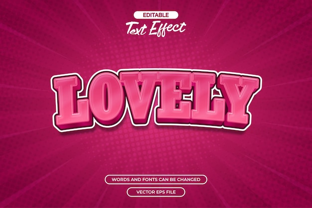 Lovely editable text effect