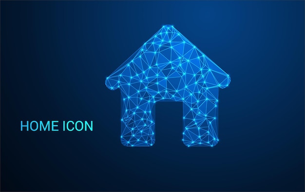 Low Poly Home Icon Minimalist Geometric Design for UI Apps Websites and Digital Projects