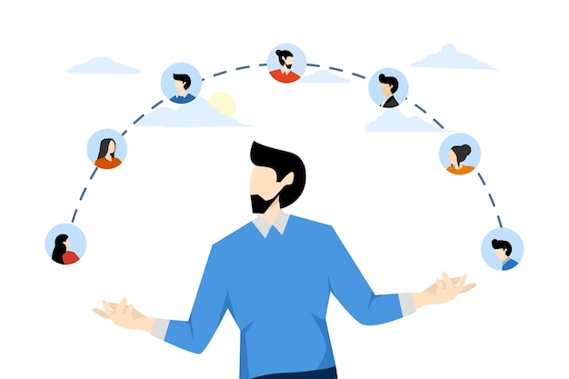 loyalty program concept vector illustration with characters looking for great deals to get bonuses