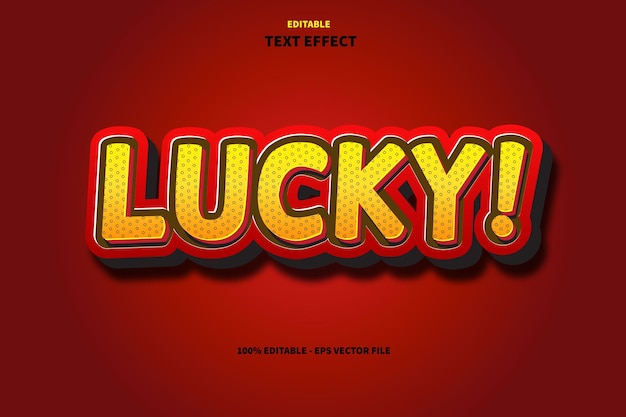 Lucky Editable Text Effect Emboss Cartoon Style