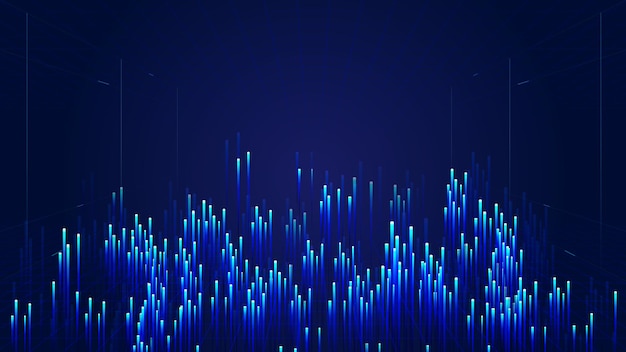 Luminous lines form a speed sensing technology sensing vector background