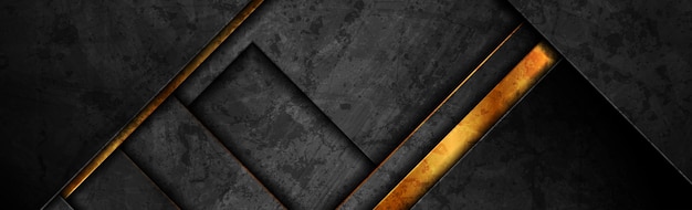 Luxury golden and black grunge geometric background