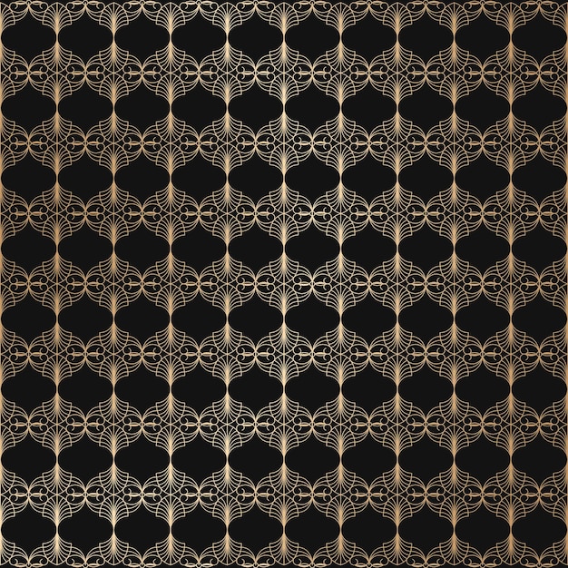 luxury golden art deco ornamental seamless pattern