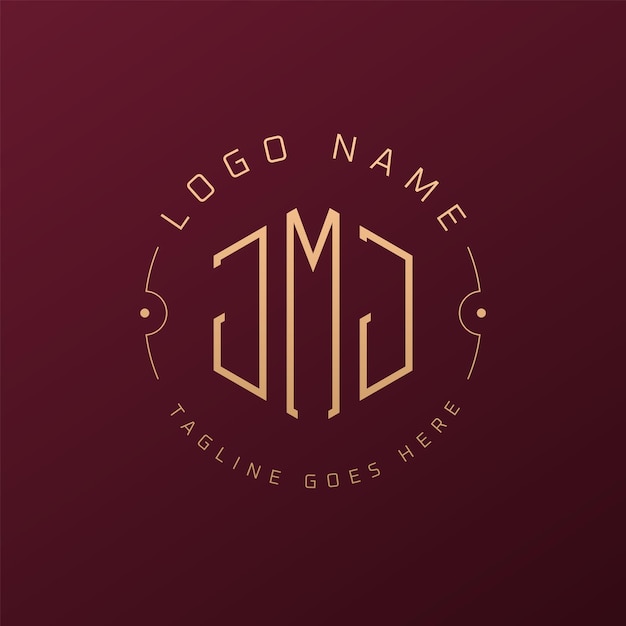 Luxury JMJ Logo Design Elegant Letter JMJ Monogram Logo Minimalist Polygon JMJ Logo Design Template