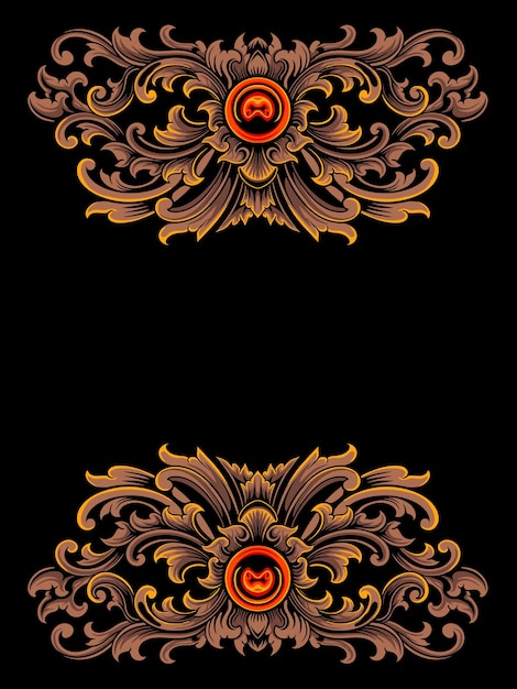 luxusní a jedinečný retro vintage vyřezávaný ornament design vektor upravitelná barva