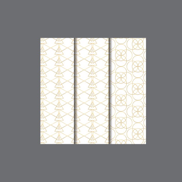 Luxusní zlatá geometrická sada vzorů. Decentní grafika v retro stylu 80. let. Zlatý retro potisk vzorů